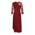 thumbnail image 5 of Pisexur Robe d'Invitée de Mariage pour Femme Robe à Col en V pour Femme 2023 Invitée de Mariage Hi-Lo en Dentelle Florale Bal Cocktail Fête Robe de Demoiselle d'Honneur Formelle, 5 of 5