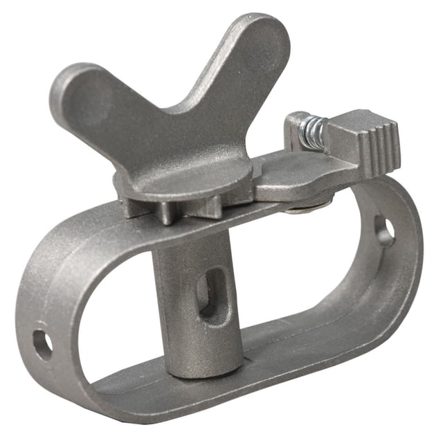 Ben-Mor Mini-Winch en Métal, une Mini-Winch standard en Métal pour Corde à Linge, Montrée en Gros Plan Vue de devant avec Fini Gris Mat, avec une Poignée Ailée pour Remontage Manuel et une base Ovale avec Trous de Montage, Idéale pour le Remorquage et les Accessoires Winch.