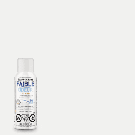 Peinture en spray Rust-Oleum intérieur/extérieur à faible odeur, finition brillante blanc neige, 312 g