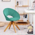 thumbnail image 2 of Costway Fauteuil d'Appoint Pivotant Moderne Mi-Siècle Fauteuil en Tissu Velours Salon Vert, 2 of 10