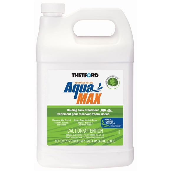 Thetford Waste Holding Tank Treatment 96678 AquaMax; Biological Treatment Used To Break Down Waste And Tissue; Without Formaldehyde Or Bronopol; With Summer Cypress Deodorant; Without Lubricant