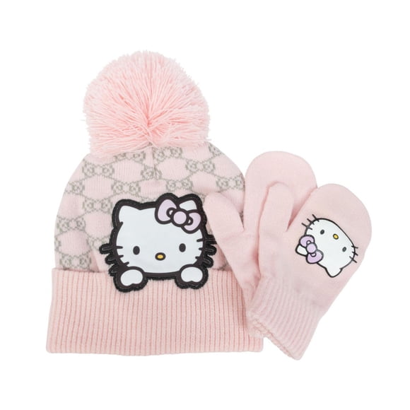 KNIT BEANIE WITH MITTENS - HELLO KITTY MONOGRAM