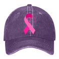 thumbnail image 1 of Casquette de Baseball Imprimée Délavée pour Femmes pour le Mois de Sensibilisation au Cancer du Sein Chapeau de Sport Extérieur, 1 of 6