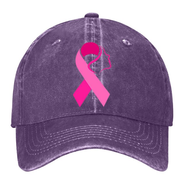 Casquette de Baseball Imprimée Délavée pour Femmes pour le Mois de Sensibilisation au Cancer du Sein Chapeau de Sport Extérieur