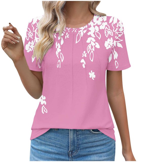 Birdeem Womens Round Neck Fashionable Casual Short Sleeved Spring/Summer Top