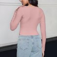 thumbnail image 4 of MeetoTime Womens Ribbed Long Sleeve Scoop Neck Tops Slim Basic Cropped Tees Fall Pullover Shirts, 4 of 7