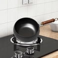 thumbnail image 4 of Uncoated Big Belly Iron Pot with Lid, Non-stick Flat Pon for Cooking and Stewing, Hand-forged Non-stick Iron Pon without Coating, for Induction Cooker Gas (9.5 In + Glass cover), 4 of 9