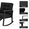 thumbnail image 3 of Patiojoy Outdoor Wicker Rocking Chair Glider Rattan Rocker Recliner with Black Cushion, 3 of 7