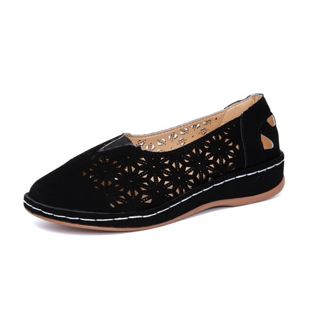 Chaussures Plates pour Femmes à Talon Compensé Ajouré, Décontractées, Grande Pointure, Chaussures Simples
