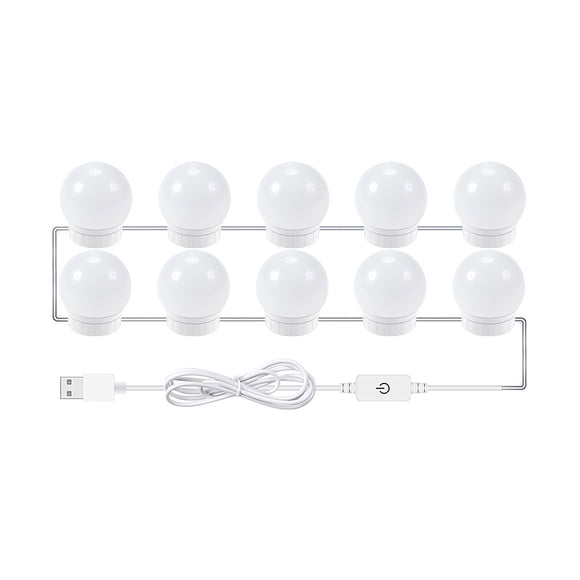 Amdohai 10 PCS LED Makeup Mirror Lights 3 Color Modes Vanity Mirror Lights Bathroom Mirror Light with USB Cable LED Strip Lights