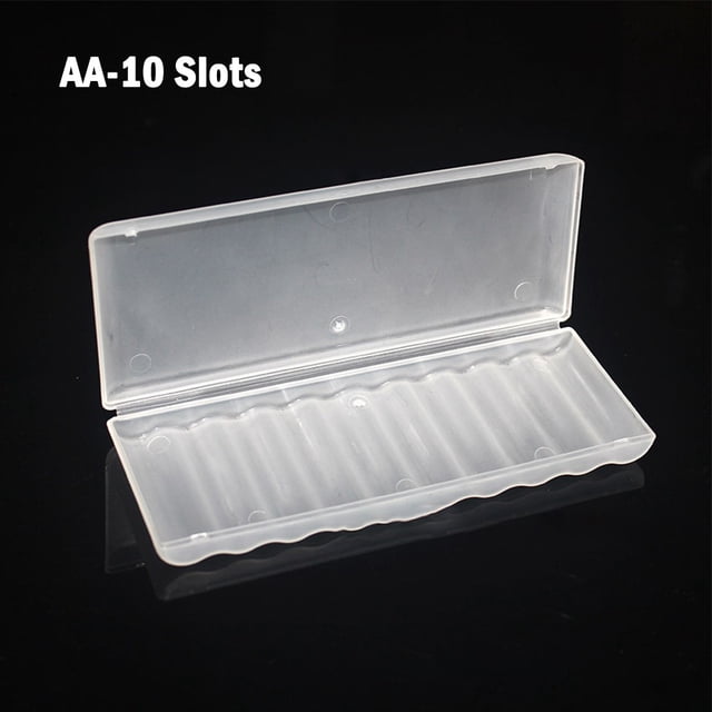 1Pcs Hard Plastic Case Container Bag Case Organizer Box Case Holder Storage Box Cover 10 Slot Aa Aaa Battery Box