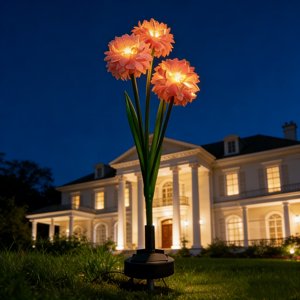 Fufafayo Solaire Hydrangea Fleurs Lumières Extérieure, Solar Powered Jardin Lights Waterproof LED Lumières décoratives pour promenade de jardin Patio et espaces extérieurs, Crystal Hyrangea lumière solaire pour jardin