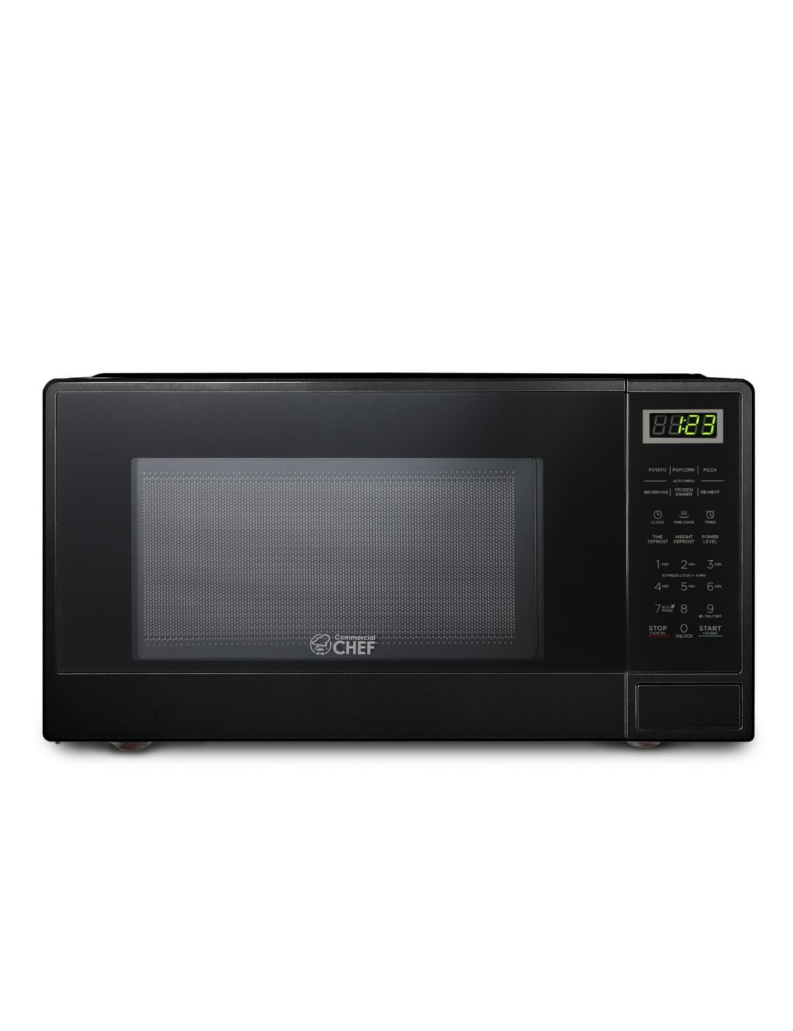 Commercial Chef 1.1 Cu Ft Microwave with 10 Power Levels, Small Microwave with Push Button, 1000W Countertop Microwave