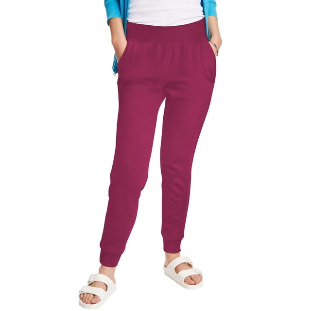 Hanes Womens EcoSmart Fleece Joggers, S, Cardinal