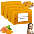 thumbnail image 1 of EIMELI Lemon Turmeric Kojic Soap Fragrance  Turmeric Soap for Face and Body  Turmeric Soap Sticks  Lemon Turmeric Glowing Skin Care Soap  Natural Turmeric Handmade Soap for All Skin Types, 1 of 7
