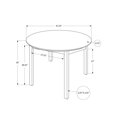 thumbnail image 2 of Monarch Specialties Dining Table, 48" Round, Small, Kitchen, Dining Room, Veneer, Wood Legs, Brown, Transitional, 2 of 3