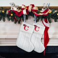 thumbnail image 4 of XZNGL White Christmas Tree Socks Letter Decorations Knitted Holiday Stockings for Mantel Staircase Tree Display and Festive Home Decoration, 4 of 5