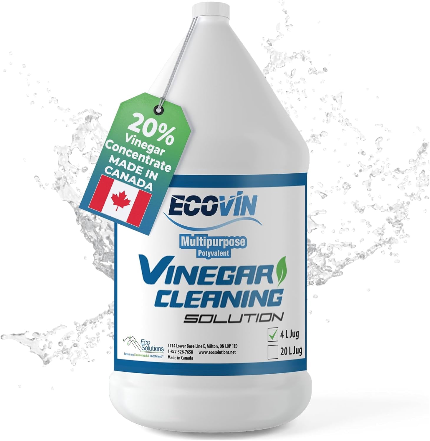All Purpose Vinegar Cleaning Solution – by Eco Solutions is a Multi Use Home & Garden Cleaner, 20% Vinegar concentrate - 4 Litre Jug