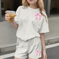 thumbnail image 2 of Robe d'Été à Manches Courtes Haut à Manches Courtes et Short Ensemble Deux Pièces pour Enfants Mignonne Détente d'Été Col Rond, 2 of 6