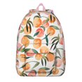 thumbnail image 1 of Peach Fruit Print School Backpack, Sweet Juicy Pink Peach Pattern Daypack with Kawaii Cartoon Style and Vibrant Tropical Aesthetic Design, 1 of 2