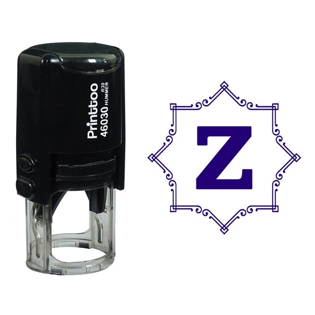 Printtoo Octagon Celtic Swirl Frame Alphabet Z Monogram Self Inking Rubber Stamp Office Stationary