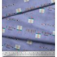 thumbnail image 2 of Soimoi Modal Satin Fabric Gift Box & Hanging Ribbons Party Print Fabric by the Yard 42 Inch Wide, 2 of 3