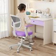 thumbnail image 2 of Costway Kids Desk Chair Children Study Chair with Adjustable Height, Armrest & Footrest Purple, 2 of 10