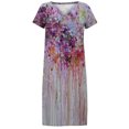 thumbnail image 4 of SMihono Robe Bohème d'Été pour Femmes Grande Taille Robes à Manches Courtes pour Femmes Mode Fleurs Imprimées Robe Soleil Taille Col en V Robe Longueur Genou, 4 of 5