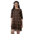 thumbnail image 1 of Moomaya Robes Courtes d'Été pour Femmes Imprimées Coupe Droite en Georgette Mousse Robe Évasée, 1 of 4