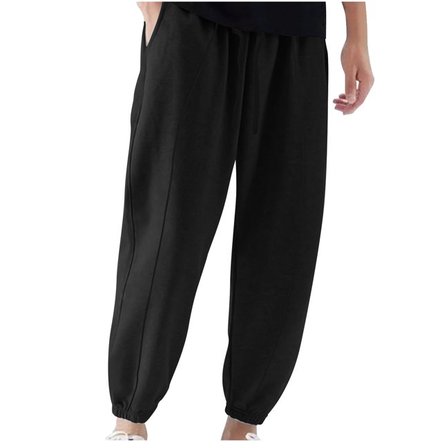Mens Pants, Mens Solid Color Pocket Drawstring Casual Youth Versatile Sports Oversized Pants