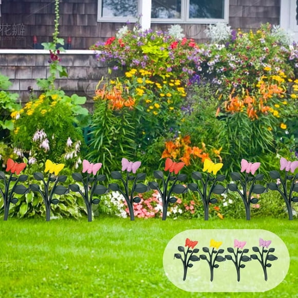 Mini Plastic Yard Garden Fence Border, Lightweight Weatherproof Small Fencing Panel, Easy Install Decorative Edging for Home Lawn Patio Flowerbed Outdoor Landscaping