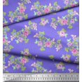 thumbnail image 3 of Soimoi Tissu en Rayonne Feuilles, et Tissu à Imprimé Floral de Roses au Mètre 56 Pouces de Large, 3 of 3