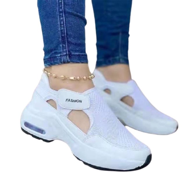 Chaussures Orthopédiques pour Femmes Semelle Coussinée Volantes Tissées pour Couple Marche Décontractée