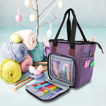 LHCER Sewing Supplies,Knitting Bag,Oxford Cloth Knitting Storage Bag Yarn Crochet Knitting Needle Organizer Sewing Supplies