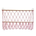 thumbnail image 3 of Abbracc Wall Hanging Net Plush Toy Net Handwoven Boho Macrame Stuffed Animal Hammock Pink, 3 of 9