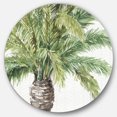 thumbnail image 1 of Designart 'Mixed Botanical Greens palms V' Farmhouse Metal Circle Wall Art, 1 of 3