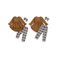 thumbnail image 2 of FOCUSNORM Toddler Baby Girls Cowgirl Clothes Set Ruffled Trim Long Sleeve Tops Long Pants Headband Fall Spring Outfits, 2 of 9