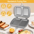 thumbnail image 2 of Wekvgz 2Pcs Double Side Sandwich Pan Heat Resistant Double Sided Frying Pan Nonstick Sandwich Maker Pan Portable Sandwich Grill Pan Reusable Hot Sandwich Maker for Breakfast Pancakes Cooking, 2 of 10