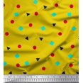 thumbnail image 1 of Soimoi Poly Georgette Fabric Square,Dot & Triangle Geometric Print Fabric by The Yard 42 Inch Wide, 1 of 3
