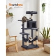 thumbnail image 3 of Feandrea Cat Tree, 56.3-Inch Cat Tower for Indoor Cats, Multi-Level Cat Condo with Scratching Posts, Perches, Hammock and Cave, Smoky Gray, 3 of 9