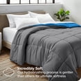 thumbnail image 2 of Bare Home Ultra-Soft Reversible Comforter - Goose Down Alternative - Twin/Twin XL, Gray/Medium Blue, 2 of 8