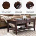 thumbnail image 3 of Leick Laurent Two Drawer Solid Wood Coffee Table in Chocolate Cherry, 3 of 4