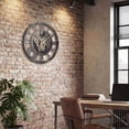 thumbnail image 4 of Costway Large Wall Clock, 27” Gear Clock with World Map, Non-Ticking Decorative Metal Clock, 4 of 10