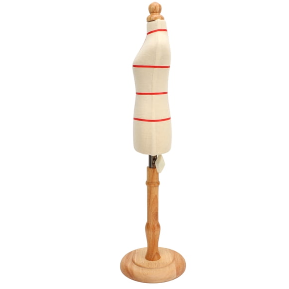 Mannequin pour Femme avec Support, Mannequin de Robe à Hauteur Réglable avec Base en Bois, Mannequin de Robe à Pince, Présentoir de Bijoux pour Couture et Couturières