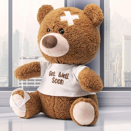 PREXTEX Ourson en Peluche de 12 Pouces « Get Well Soon » - Ours en Peluche Doux - Cadeaux « Get Well Soon » pour Enfants Animaux en Peluche - Jouet en Peluche « Get Well Soon » - Ours en Peluche « Get Well Soon » - Cadeau « Get Well Soon »