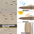 thumbnail image 3 of Costway Parasol Déporté de Patio 11 Pieds Rotation à 360 Degrés Inclinaison Extérieure avec Base Beige, 3 of 8