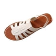 thumbnail image 1 of WLOELOEW Women'S Plus-Size Pointed-Toe Slippers With Strap Soft Sole For Summer White Pu Material Size 6 Us 9.25 Inches, 1 of 7