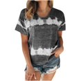 thumbnail image 2 of SMihono Hauts pour Femmes Été Décontracté Mode Féminine T-shirt à Manches Courtes Imprimé Col Rond Hauts Décontractés T-shirt Oversize pour Femmes 2023, 2 of 5