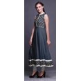 thumbnail image 3 of Bimba Robe Anarkali Damassé Bleu Marine Foncé pour Femmes Kurti Imprimé Ethnique Indien Longue Kurta Robe de Soirée Petite, 3 of 6