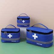 Langgg First Aid Kit Bag Lightweight Handle Medicine Bags Space Saving Oxford Cloth Medical Box Kitchen Sport Emergency Blue Medium